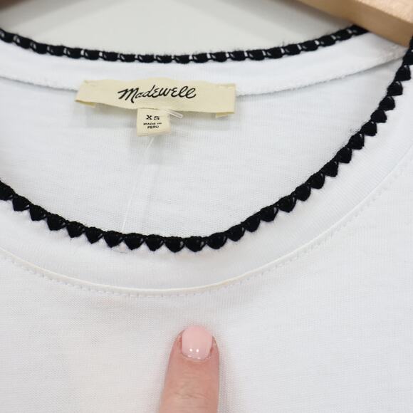 Madewell Side-Cinch Muscle Tee White Black Size XS NWT - Picture 5 of 10